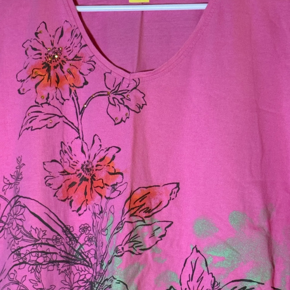 Fresh Pink Floral Women's Tee - Picture 2 of 4